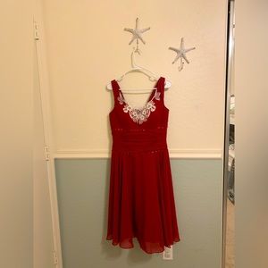 Woman’s JJ’s House Formal Red Dress Size 8 In Excellent Condition